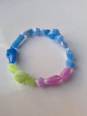 Beaded Bracelet Colourblock Razzle Dazzle Artistic Design Plastic